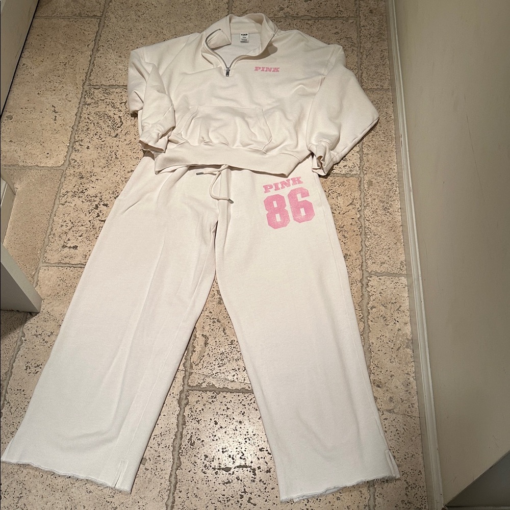 PINK Victoria's Secret White Lounge Set